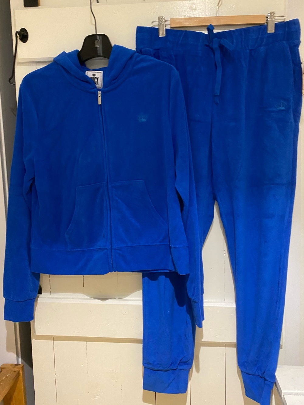 Juicy Couture Royal Blue Velour Hoodie XL & Track Pants L